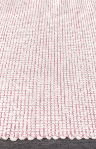 Freya Scandi Pink & White Flatweave Wool Rug